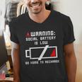 Warning Social Battery Is Low Introvert Shirt Men's V-Neck T-Shirt Warning Social Battery Is Low Introvert Shirt Men's V-Neck T-Shirt