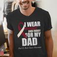 I Wear Burgundy Ivory For My Dad Oral Head Neck Cancer Men's V-Neck T-Shirt