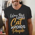 Wears Loves Cats Avoids People I Introvert Men's V-Neck T-Shirt