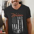 Welder Dad Like A Normal Dad Only Cooler USA Flag Welding Men's V-Neck T-Shirt