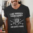 I Like Whiskey And Guns And Maybe 3 People Introvert Men's V-Neck T-Shirt I Like Whiskey And Guns And Maybe 3 People Introvert Men's V-Neck T-Shirt