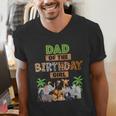 Wild Dad Of The Birthday Girl Zoo Safari Jungle Animal Men's V-Neck T-Shirt
