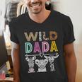 Wild Dada Zoo Theme Birthday Safari Jungle Matching Party Men's V-Neck T-Shirt