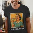 I Wine Housewife Retro Nostalgia Classic 1950s Vintage Humor Men's V-Neck T-Shirt I Wine Housewife Retro Nostalgia Classic 1950s Vintage Humor Men's V-Neck T-Shirt
