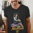 Women Mastered It Girl Master Degree Graduation Graduate Men's V-Neck T-Shirt