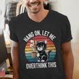 Women's Hang On Let Me Overthink Cat Coffee Retro Introvert Men's V-Neck T-Shirt Women's Hang On Let Me Overthink Cat Coffee Retro Introvert Men's V-Neck T-Shirt