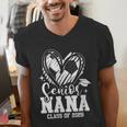 Women's Senior Nana Class Of 2026 Soccer Graduation Heart Men's V-Neck T-Shirt
