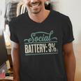 Women's Social Battery 3 Introvert Sarcasm Men's V-Neck T-Shirt Women's Social Battery 3 Introvert Sarcasm Men's V-Neck T-Shirt