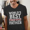 World's Best Father Farter Dad Daddy Papa Joke Men's V-Neck T-Shirt World's Best Father Farter Dad Daddy Papa Joke Men's V-Neck T-Shirt