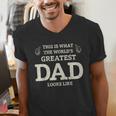 This Is What The Worlds Greatest Dad Fathers Day Men Men's V-Neck T-Shirt