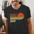 World's Okayest Dad Father Retro Vintage Men's V-Neck T-Shirt