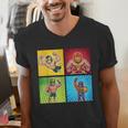 Wrestling Comic Book Wrestler Mexican Lucha Libre Mask Men's V-Neck T-Shirt Wrestling Comic Book Wrestler Mexican Lucha Libre Mask Men's V-Neck T-Shirt