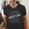 Wrestling Dad Martial Arts Wrestler Wrestle Hobby Father Men's V-Neck T-Shirt