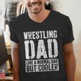 Wrestling Dad Shirt Men Fathers Day Wrestling Dad Men's V-Neck T-Shirt