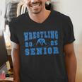 Wrestling Senior Night Wrestling Senior 2025 Graduation 44 Men's V-Neck T-Shirt