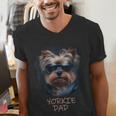 Yorkie Dad Cute Cool Dog In Sunglasses C Men's V-Neck T-Shirt