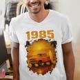 1985 Vintage Sunset Surf Truck Retro Beach Nostalgia Men's V-Neck T-Shirt