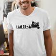 I Am 59 Plus 1 Middle Finger For A 60th Birthday Cat Mom Dad Men's V-Neck T-Shirt I Am 59 Plus 1 Middle Finger For A 60th Birthday Cat Mom Dad Men's V-Neck T-Shirt
