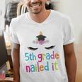 5th Grade Nailed ItShirt Unicorn Graduation Class Of 2018 Men's V-Neck T-Shirt