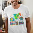 80's Vintage Cassette Tape Nostalgia Mixtape Era 1980s Retro Men's V-Neck T-Shirt