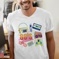 80's Vintage Cassette Tape Nostalgia Mixtape Era 1980s Retro Premium Tri-Blend Men's V-Neck T-Shirt