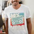90's Vibe Vintage Style Cassette Tape Nostalgia 1990s Party Premium Tri-Blend Men's V-Neck T-Shirt