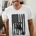 American Flag USA Patriot Boxer Dog Dad Men's V-Neck T-Shirt
