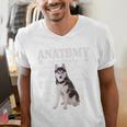 Anatomy Of A Siberian Husky Cute Dog Husky Mom Dad Men's V-Neck T-Shirt