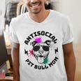 Antisocial Pit Bull Mom Pittie Introvert Dog Lover Pit Bull Raglan Baseball Tee Men's V-Neck T-Shirt