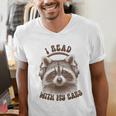 Audio Book Reader Book Lover Raccoon I Read With My Ears Men's V-Neck T-Shirt