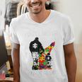 Autism Dad Support Alone Puzzle You'Ll Never Walk Premium Tri-Blend Men's V-Neck T-Shirt