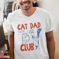 ON Back Cat Dad Club Life Is Better With Cats Father's Day Men's V-Neck T-Shirt ON Back Cat Dad Club Life Is Better With Cats Father's Day Men's V-Neck T-Shirt