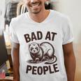 Bad At People Ferret Introvert Saying Slogan Men's V-Neck T-Shirt