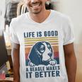 Beagle For Men Women Beagle Dog Mom Dad Beagle Men's V-Neck T-Shirt
