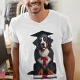 Bernese Mountain Dog Graduation Cap Graduate Training School For Men Women Girls Kids Men's V-Neck T-Shirt