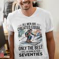 Only The Best Still Go Skiing In Their Seventies Men Dad Men's V-Neck T-Shirt