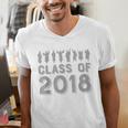 Blue & Grey Class Of 2018 Senior GraduationShirt Men's V-Neck T-Shirt