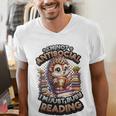 Book Lover Hedgehog Reading Books Introvert Bookworm Men's V-Neck T-Shirt