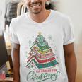 All Booked For Christmas Book Xmas Tree Lights Reading Girly Men's V-Neck T-Shirt All Booked For Christmas Book Xmas Tree Lights Reading Girly Men's V-Neck T-Shirt