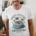 Books Helping Introvert Avoid Conversation Men's V-Neck T-Shirt