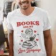 Books Are My LoveLanguage Cupid Valentines Men's V-Neck T-Shirt Books Are My LoveLanguage Cupid Valentines Men's V-Neck T-Shirt