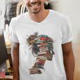 Books Lover Women Art Colorful Drawing Graphic Books Men's V-Neck T-Shirt