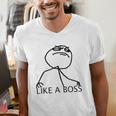 Like A Boss Rage Comic Meme Classic Internet Nostalgia Tee Men's V-Neck T-Shirt