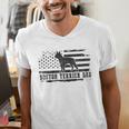 Boston Terrier Dad Distressed American Flag Patriotic Dog Men's V-Neck T-Shirt Boston Terrier Dad Distressed American Flag Patriotic Dog Men's V-Neck T-Shirt