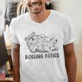 Bulldog Rolling Fatties Dog Mom Dad Owner Men's V-Neck T-Shirt