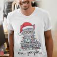 Cat Ew People Adult Humor Introvert Anti-Social Men's V-Neck T-Shirt