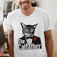 The Cat Father Cool Cat Dad Cat Lovers Men's V-Neck T-Shirt