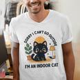 Cat Shirt Introvert Sorry I Can’t Go I’m An Indoor Cat Men's V-Neck T-Shirt