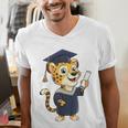Cheetah Graduation Cute Kindergarten Elementary High School Men's V-Neck T-Shirt
