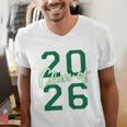 Class Of 2026 Graduation Varsity Green And On The Back Men's V-Neck T-Shirt